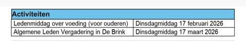 Activiteiten feb
