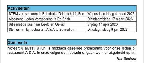 Activiteiten 2026-1