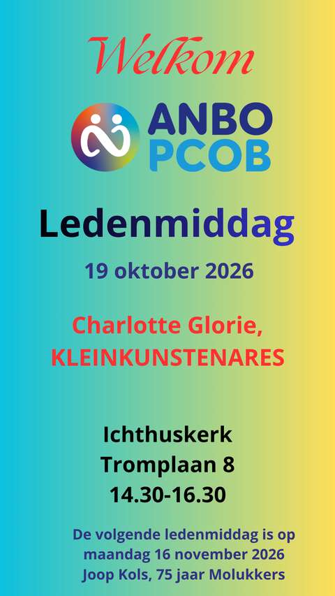 aankondiging volgenden ledenmiddag.