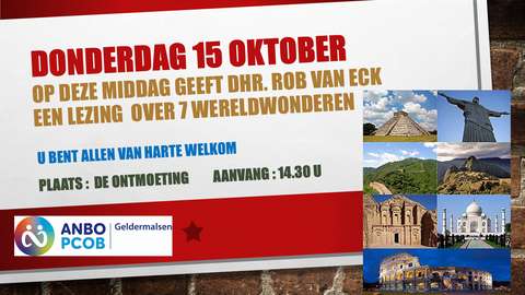 2026 donderdag 15 oktober  7 wereldwonderen