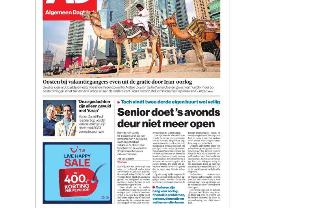 ANBO-PCOB in dagblad AD: ouderen willen meer politie op straat