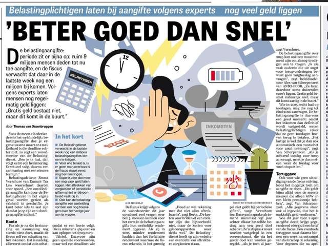 ANBO-PCOB Belasting Telegraaf