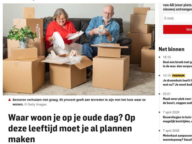 ANBO-PCOB in het AD over woonwensen