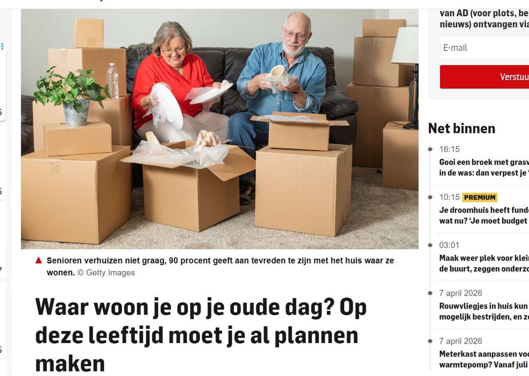 ANBO-PCOB in AD: "praat nu over woonwensen van straks"