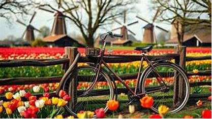 Marsmannetje op de fiets door Nederland