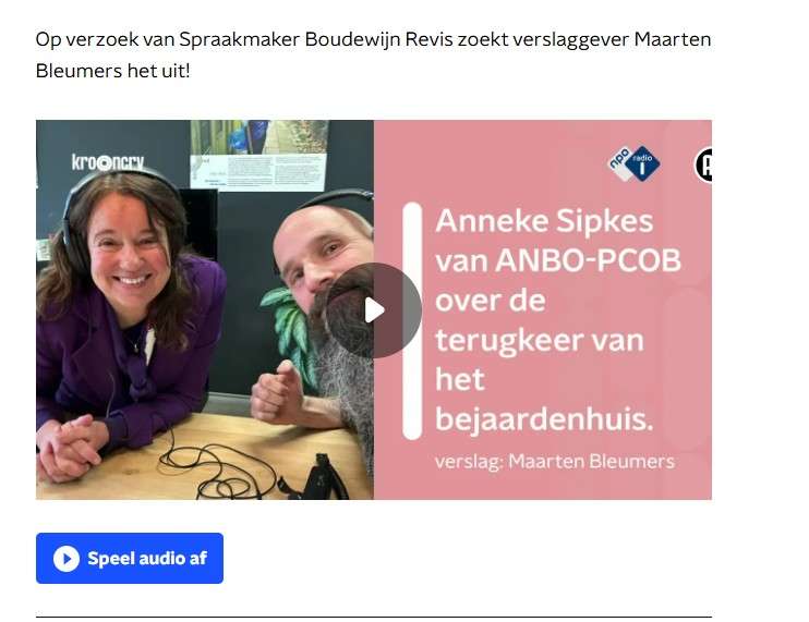 Anneke bij spraakmakers op radio 1