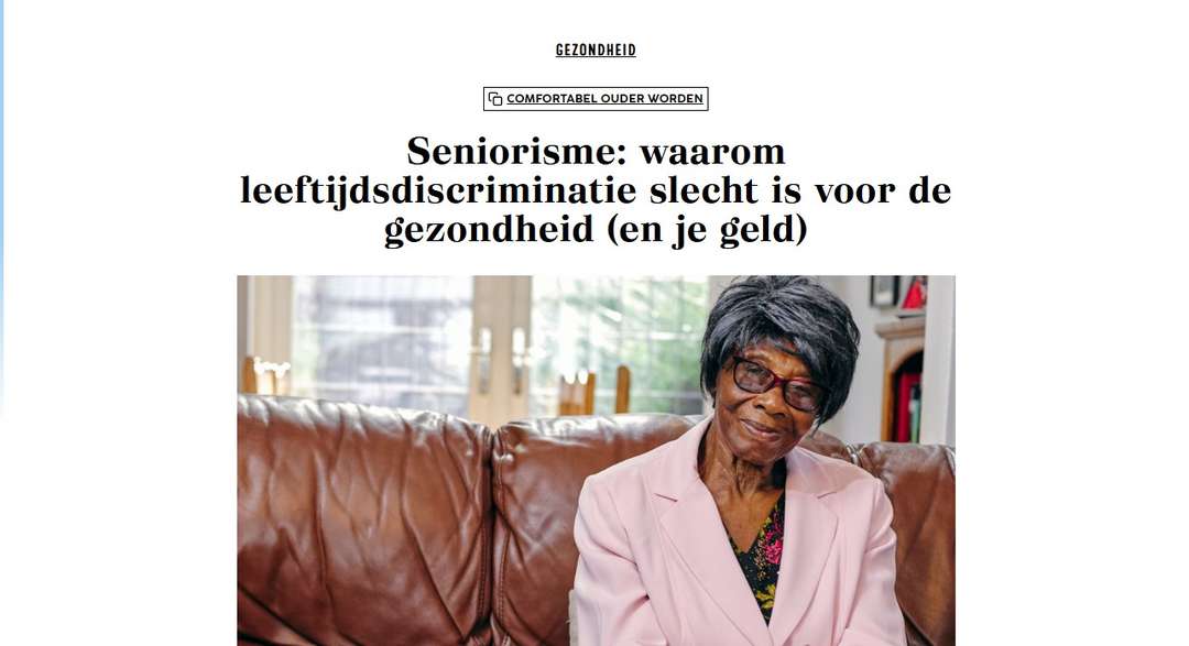 Artikel seniorisme op website Margriet
