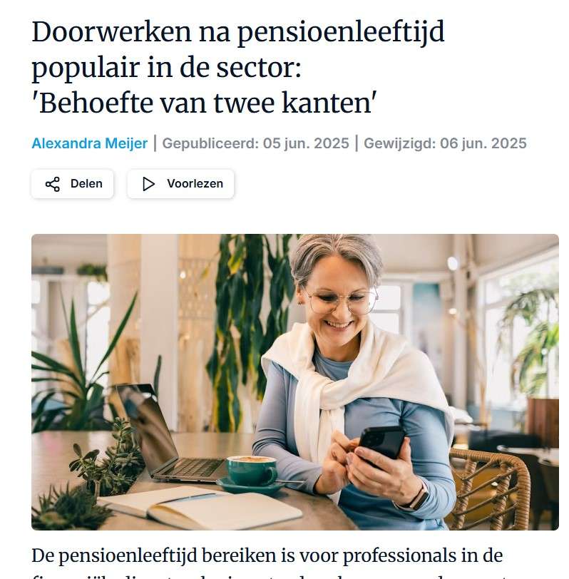 Artikel AM magazine over doorwerken na pensioen