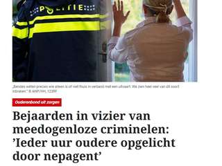 Telegraaf: meer misdaden tegen senioren