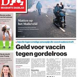 Gordelroosnieuws groot in AD en regionale kranten