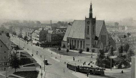 Oude foto van Breepleinkerk te Rotterdam