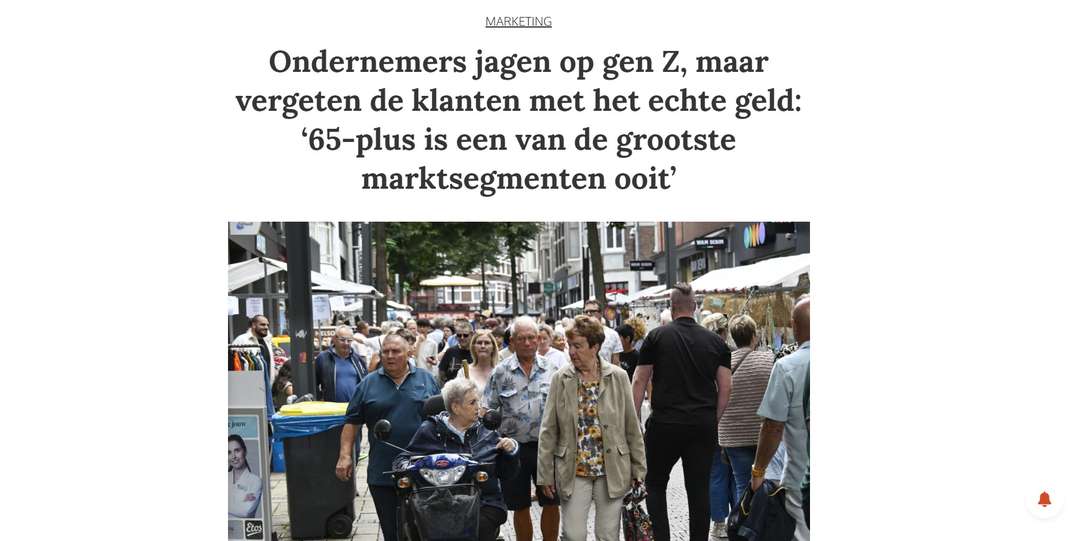 De Ondernemer maakt artikel over kansen voor producten ouderen met ANBO-PCOB