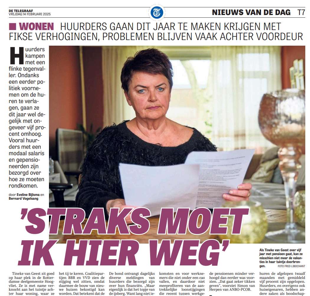 Huurverhoging in de De Telegraaf