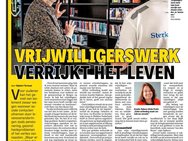 De Telegraaf 17-11 vrijwilligerswerk