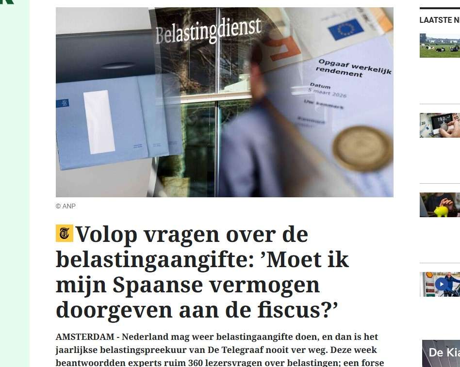Artikel over het belastingspreekuur in De Telegraaf