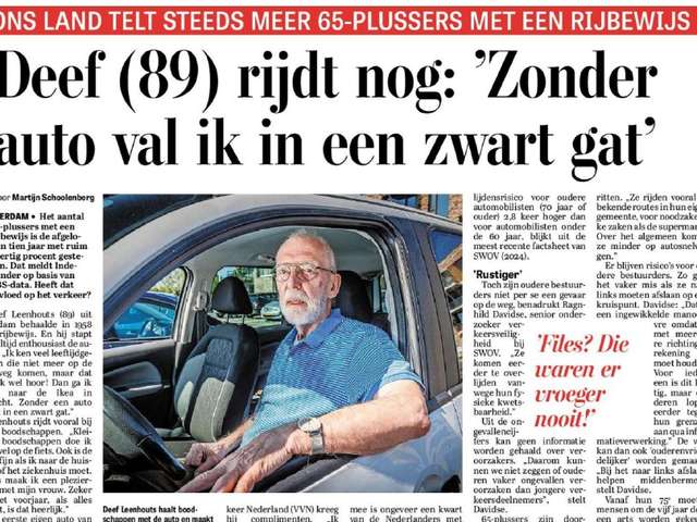 De Telegraaf foto autorijden - ANBO-PCOB