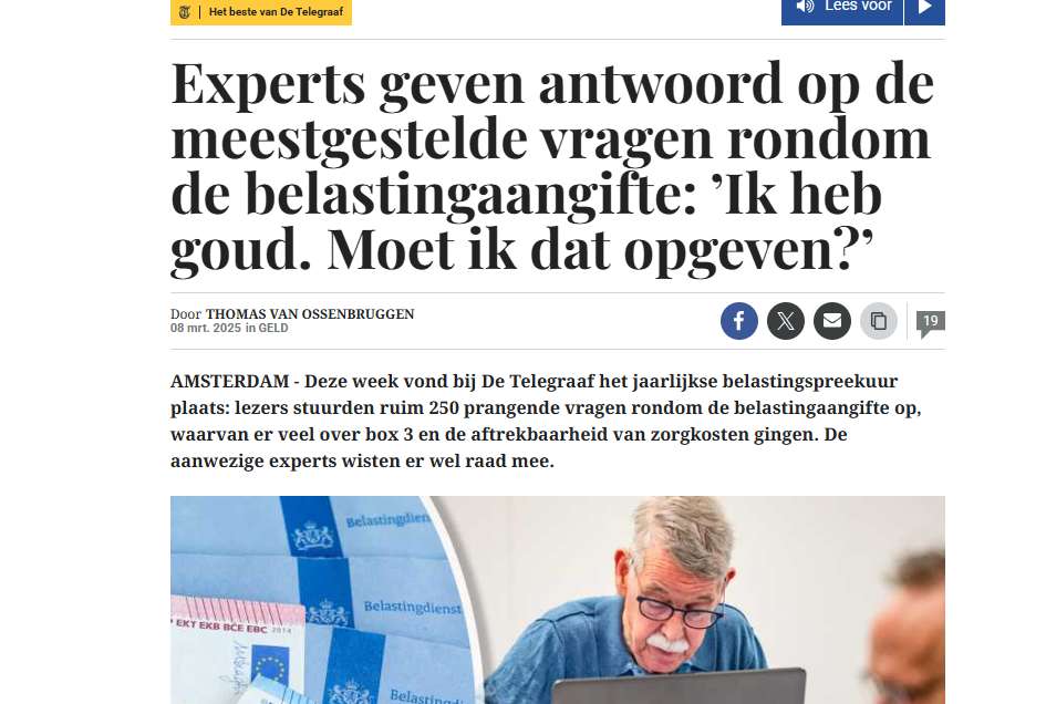 Kenners geven antwoord op belastingvragen