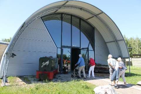 Entree van het industrieel smal spoor museum Erica