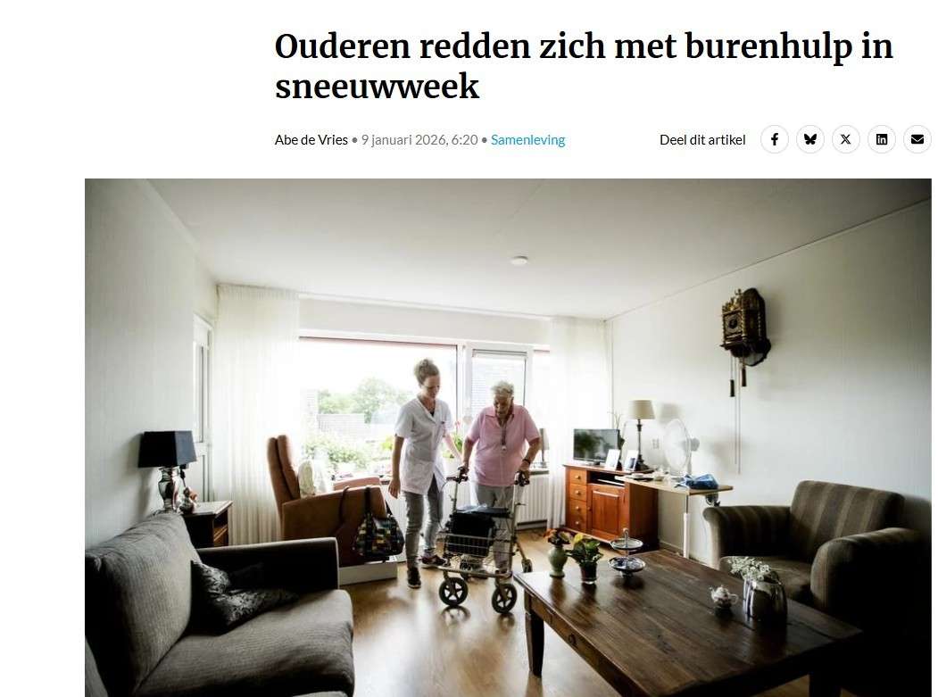 Ouderen en de sneeuw in Friesch Dagblad