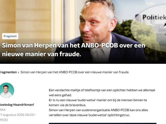 Goeiedag Haandrikman! over brieffraude ANBO-PCOB