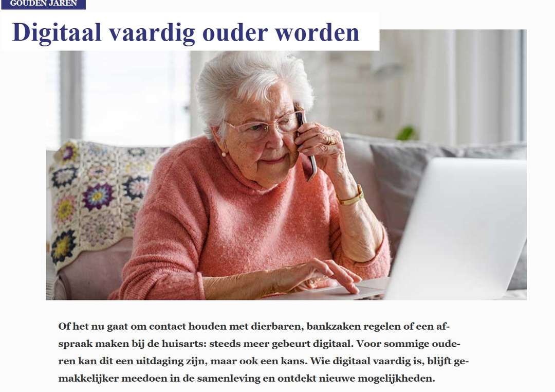 ANBO-PCOB in een bijlage van De Telegraaf over voordelen digitaal vaardig worden