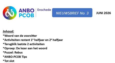 Inhoud Nieuwsbrief 3