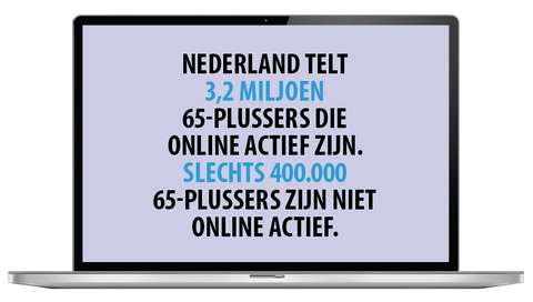 Informatie met laptop over digitalisering ANBO-PCOB