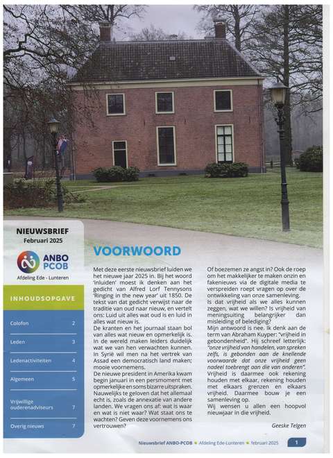 Nieuwsbrief 2025-01