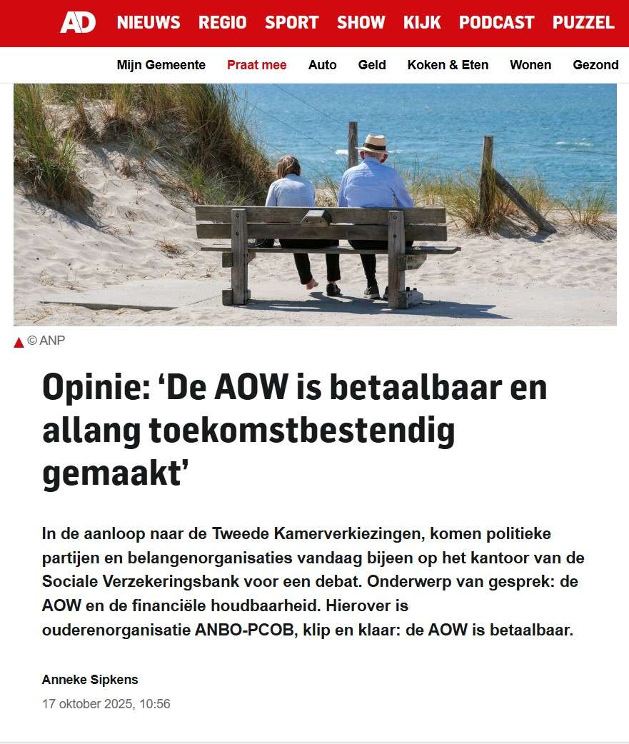 Artikel ANBO-PCOB in AD over AOW