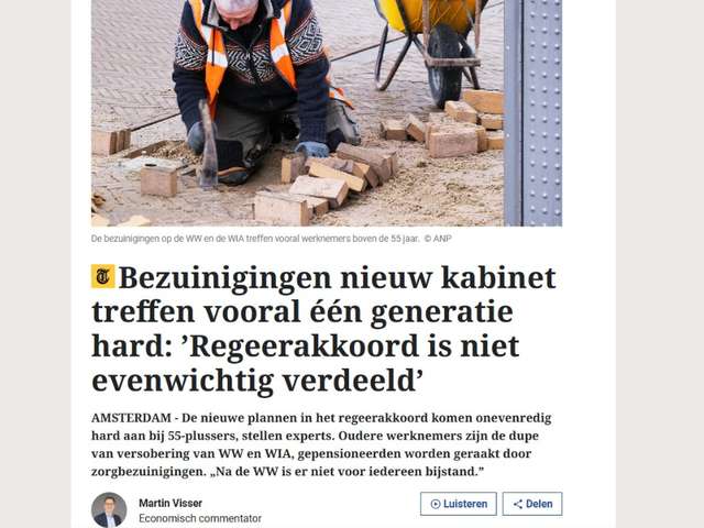 Ouderen hard getroffen ANBO-PCOB De Telegraaf