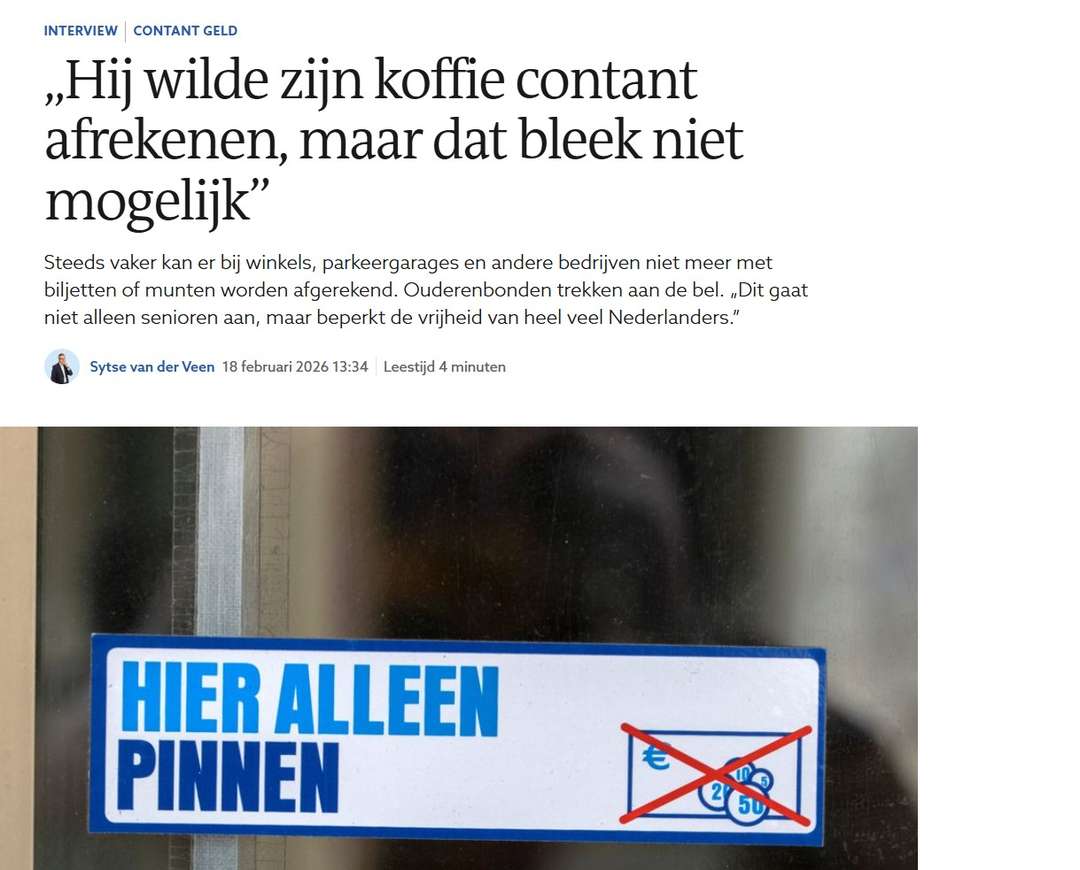 Reformatorisch Dagblad over contant geld in winkels