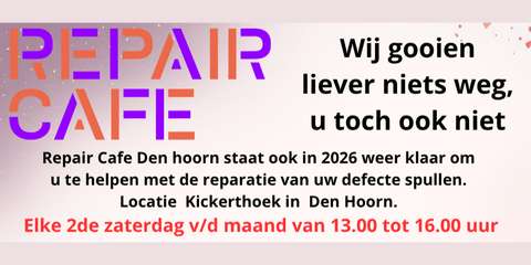 Poster Repair Café Den Hoorn