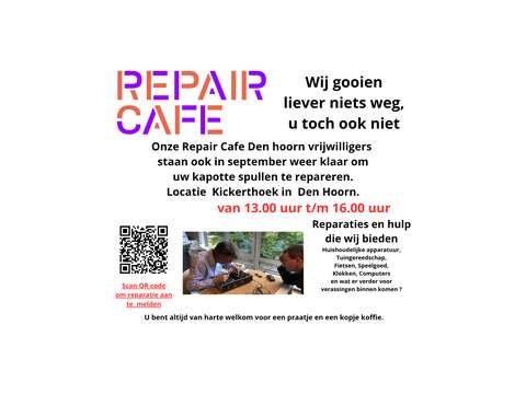 flyer Repair Café Den Hoorn