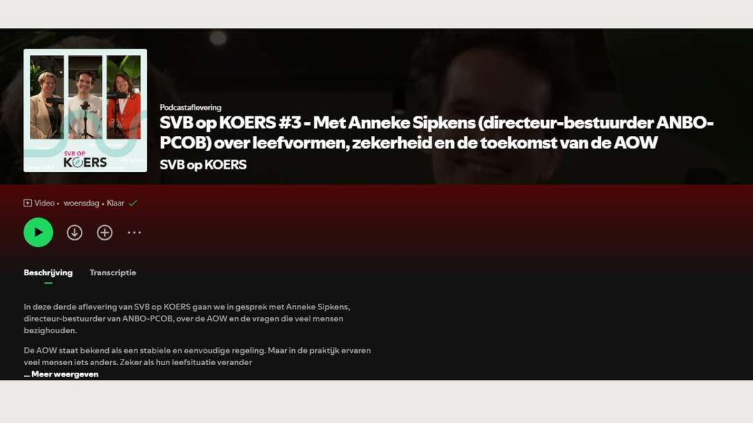Podcast over AOW voor de SVB