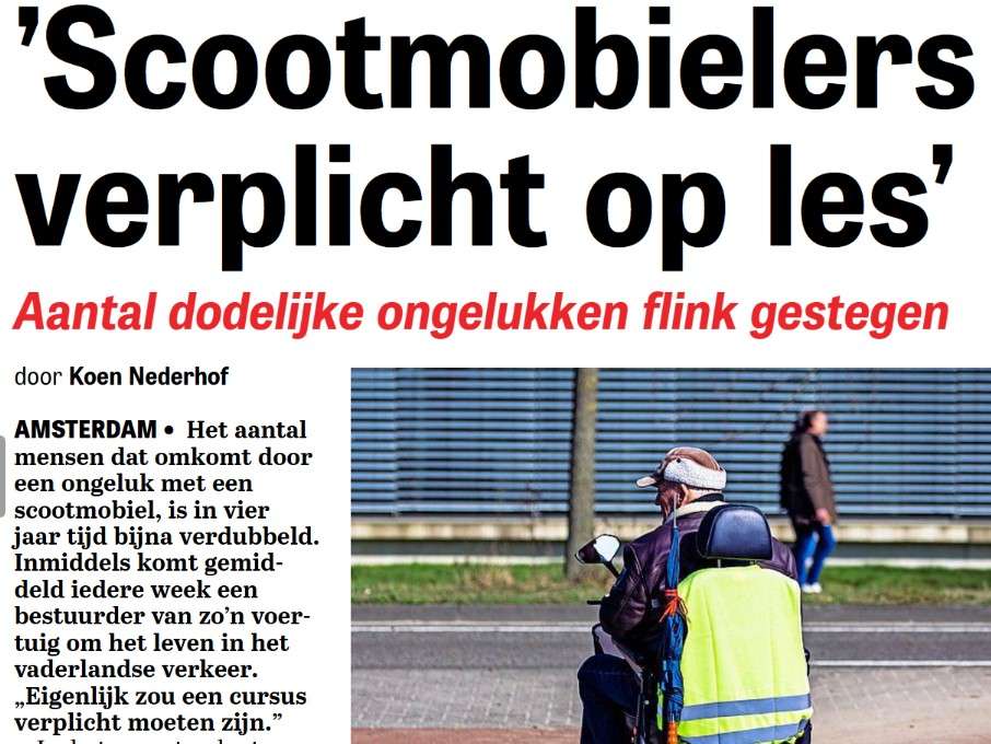 Steeds meer senioren met een scootmobiel overlijden in het verkeer