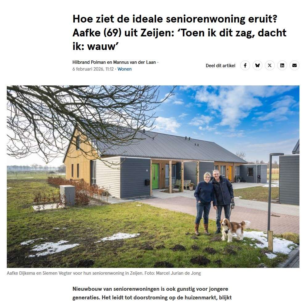 ANBO-PCOB over woonvormen ouderen in Dagblad van het Noorden