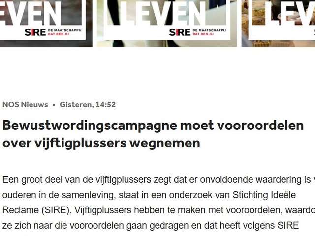SIRE campagne op NOS.nl