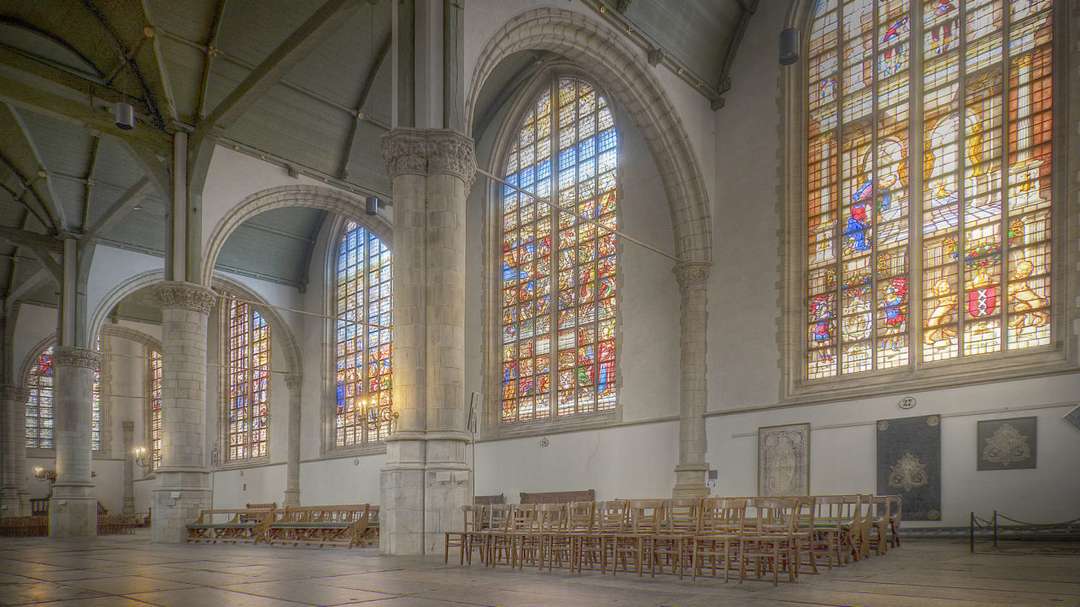 St. Jan Gouda, glas in lood ramen