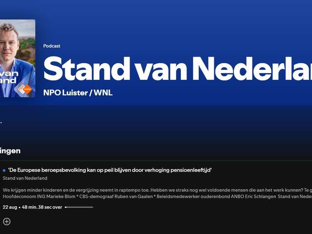 Stand van Nederland over vergrijzing en doorwerken ANBO-PCOB