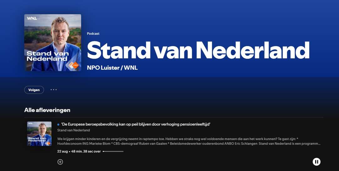 NPO radio 1-programma Stand van Nederland over vergrijzing en doorwerken ANBO-PCOB