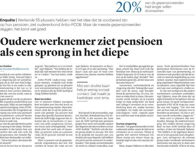 Trouw - onderzoek pensioen ANBO-PCOB
