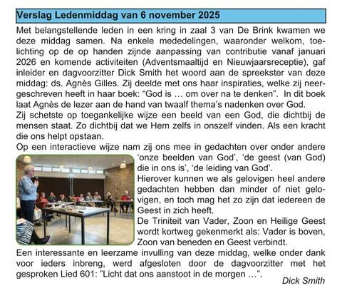 Verslag Ledenmiddag 5 nov