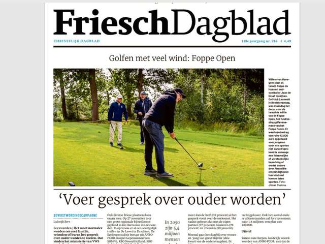 Voorpagina Friesch Dagblad 16-9 - Goed