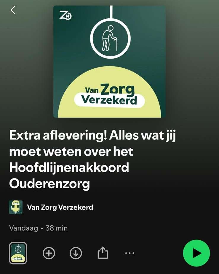 Podcast over Hoofdlijnenakkoord Ouderenzorg