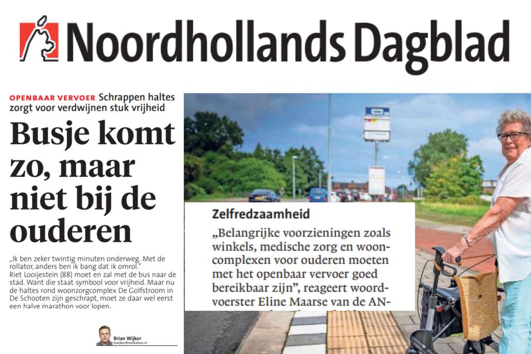 ANBO-PCOB: belangrijke voorzieningen moeten met het over goed bereikbaar zijn