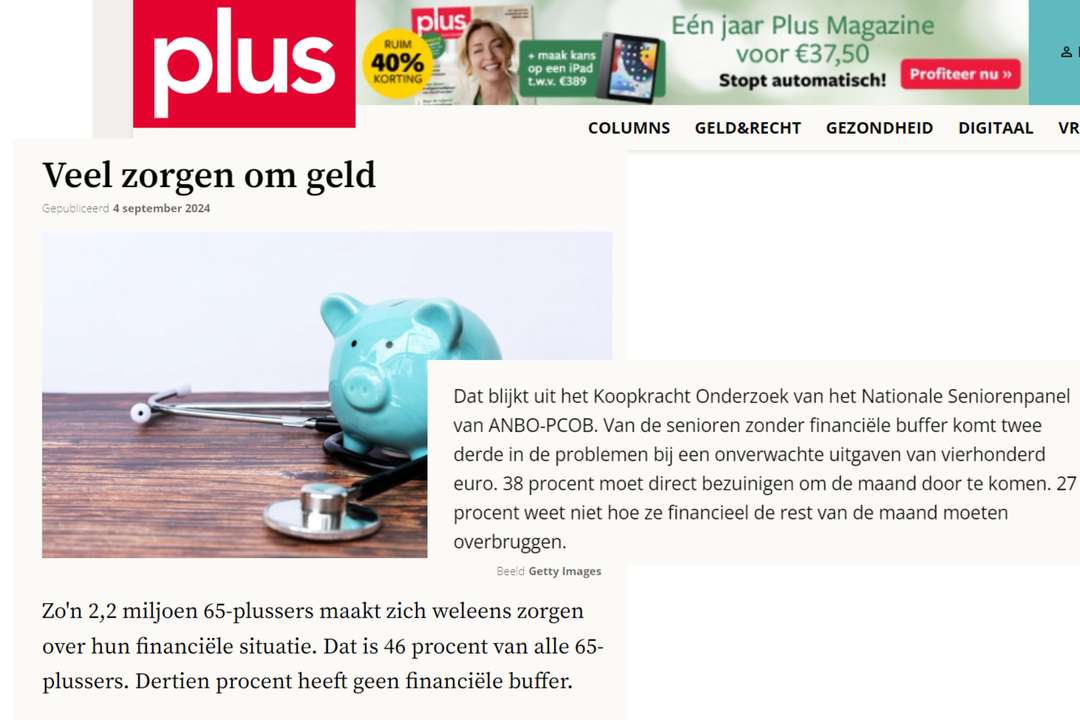 Plus Online besteedt aandacht aan ons onderzoek over koopkracht