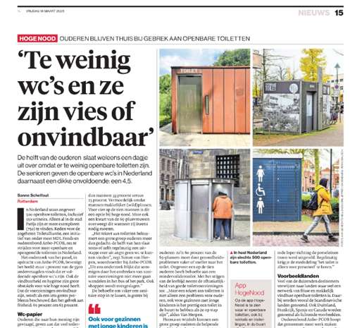 Artikel AD over onderzoek naar openbare toiletten
