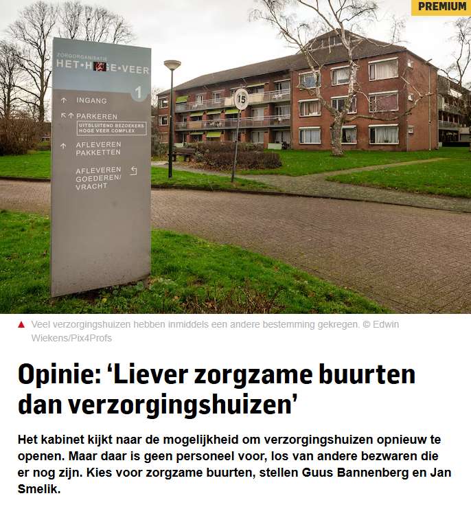 artikel ad over zorgzame buurt en verzorgingshuizen ANBO-PCOB