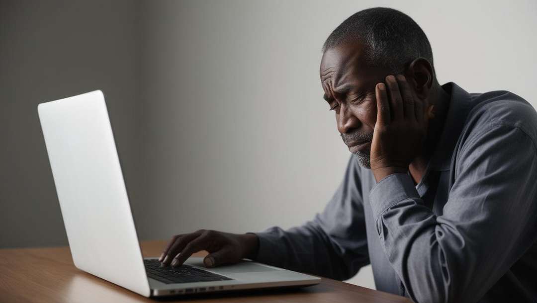 Man die het slachtoffer is van online criminaliteit oplichting | ANBO-PCOB