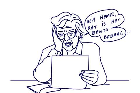 Ouderenwijzer cartoon afbeelding - dossier pensioen